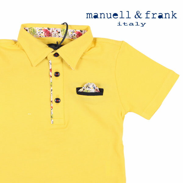 楽天Utsubo Stockmanuell&frank マニュエル アンド フランク 半袖ポロシャツ（子供服） MF7096B メンズ 春夏 イエロー 黄 コットン イタリア製 並行輸入品 ラッピング無料 送料無料 22959