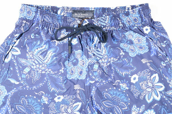 【お買い物マラソン】 ETRO エトロ 水着 1B100 メンズ ネイビー 紺 花柄 ナイロン イタリア製 並行輸入品 ラッピング無料 送料無料 23027nv
