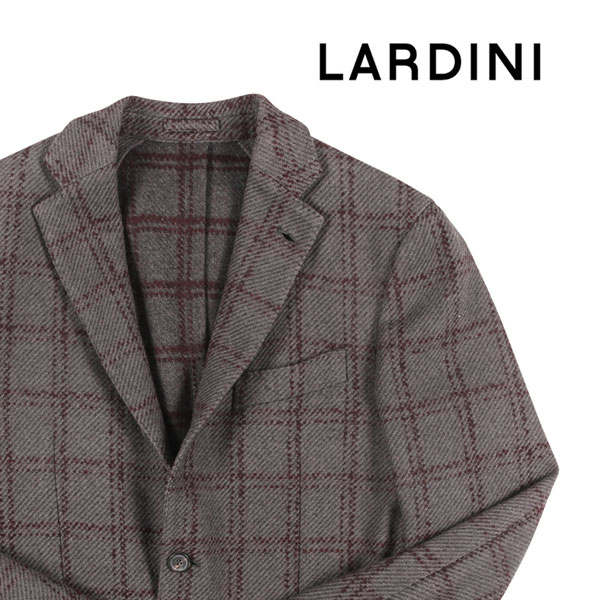 【48】 LARDINI ラルディーニ ジャケット IA320AQ-11 Lサイズ相当 メンズ 秋冬 グレー 灰色 チェック コットン カシミヤ混 アウター トップス イタリア製 並行輸入品 ラッピング無料 送料無料 W22563