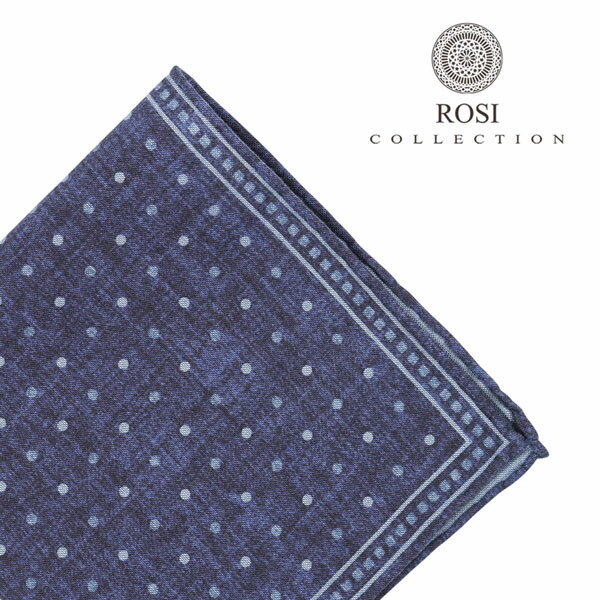 ROSI COLLECTION ロージコレクション ポケットチーフ DENIM メンズ 秋冬 ネイビー 紺 コットン イタリ..