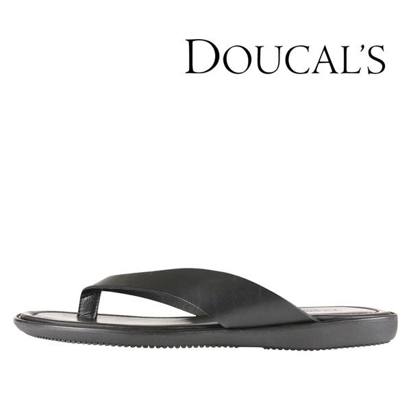 【42】 DOUCAL'S デュカルス サンダル VITELLO メンズ 春夏 ブラック 黒 本革 イタリア製 並行輸入品 ラッピング無料 送料無料 S24383