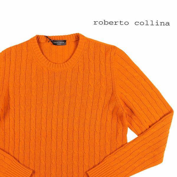 roberto collina ロベルトコリーナ 丸首セーター RB33401 メンズ 秋冬 オレンジ カシミヤ カシミヤ100% ニット イタリア製 並行輸入品 ラッピング無料 送料無料 24186or uts2420