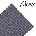 Brioni ブリオーニ ポケットチーフ HAND POLLED HANDKERIC メンズ ネイビー 紺 シルク シルク100% イタリア製 並行輸入品 ラッ...
