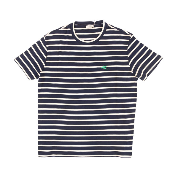 Rakuten - ETRO エトロ Uネック半袖Tシャツ 1Y020 ボーダー コットン 並行輸入品 ラッピング無料 送料無料 27042