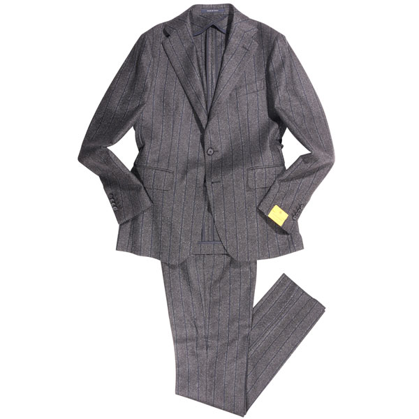 【Fashion THE SALE連動セール】 【48】 Tagliatore タリアトーレ スーツ 2SMC23B01AI Lサイズ相当 メンズ 秋冬 グレー 灰色 ストライプ ヴァージンウール イタリア製 並行輸入品 ラッピング無料 送料無料 W28326