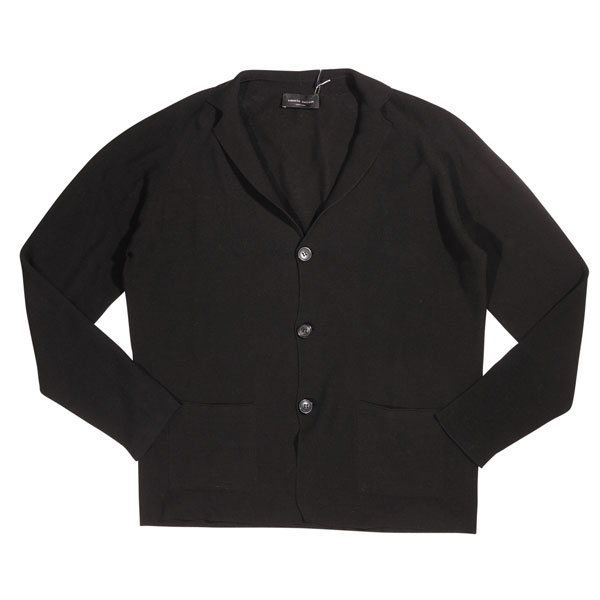 Rakuten - 【48】 ROBERTO COLLINA ロベルトコリーナ カーディガン RA14011 ブラック 黒 コットン 並行輸入品 ラッピング無料 送料無料 28645-48