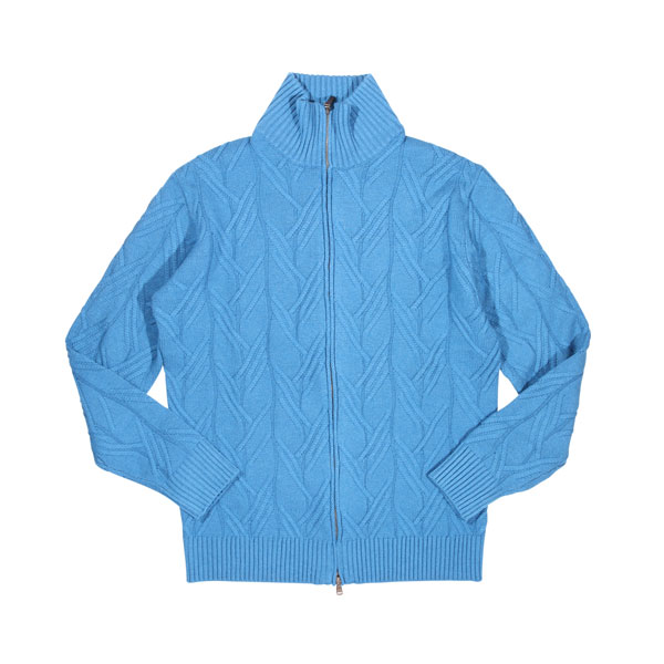 Rakuten - 【50】 Kangra カングラ ブルゾン 1106 ブルー 青 カシミヤ カシミヤxシルク混 並行輸入品 ラッピング無料 送料無料 28958-50