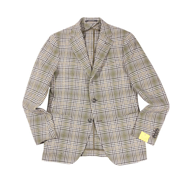Rakuten - 【48】 TAGLIATORE タリアトーレ ジャケット ISMJ22KAI ベージュ チェック ウール 並行輸入品 ラッピング無料 送料無料 29603-48