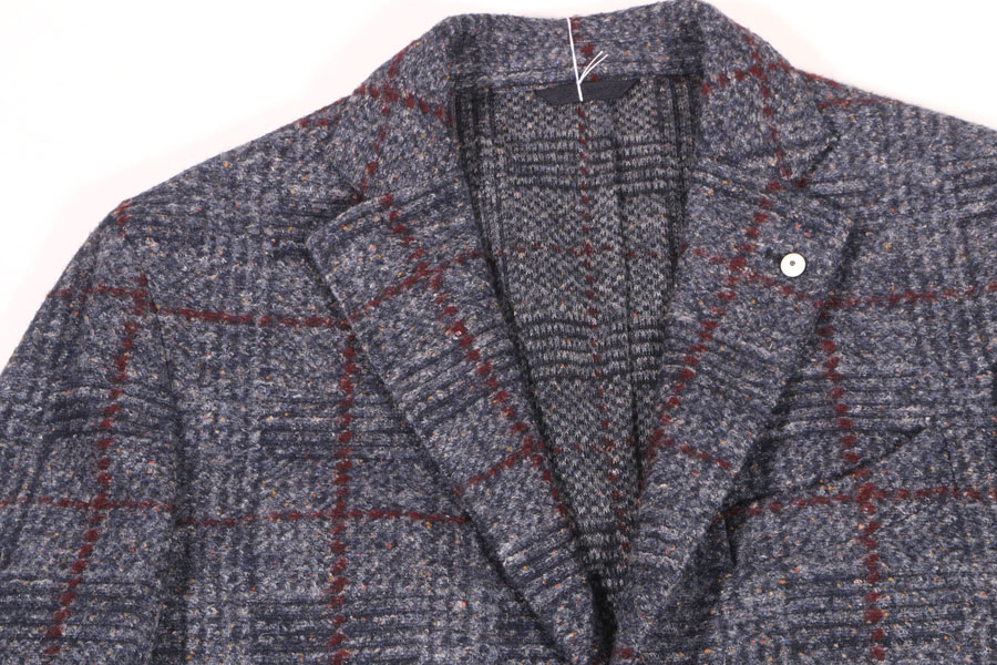 【50】 L.B.M.1911 エルビーエム ジャケット 2817 XLサイズ相当 秋冬 ネイビー 紺 チェック ポリエステル アウター トップス イタリア製 並行輸入品 ラッピング無料 送料無料 W31048