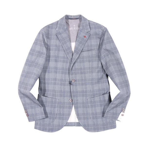 【48】 AT.P.CO アティピコ ジャケット A242ALAN60 グレー 灰色 チェック コットン 並行輸入品 ラッピング無料 送料無料 31389-48