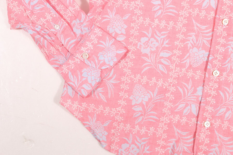 【42】 Finamore フィナモレ 長袖シャツ NETTUNO XLサイズ相当 ピンク コットン カジュアルシャツ イタリア製 並行輸入品 ラッピング無料 送料無料 A31417