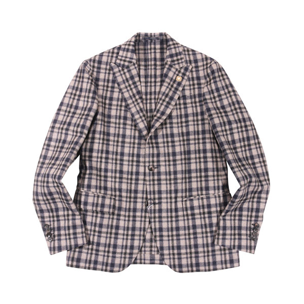 Rakuten - 【お買い物マラソン 20%OFF】 【46】 LARDINI ラルディーニ ジャケット IP981AV グレー 灰色 チェック カシミヤ カシミヤ混 並行輸入品 ラッピング無料 送料無料 31717-46