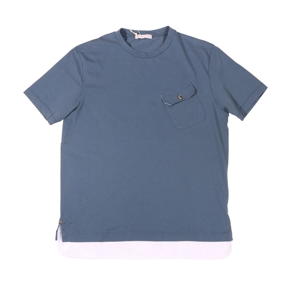 【XXL】 DANIELE FIESOLI ダニエレフィエゾーリ Uネック半袖Tシャツ 18PESISS03M75N60 3XLサイズ相当 春夏 ネイビー 紺 コットン トップス 大きいサイズ イタリア製 並行輸入品 ラッピング無料 送料無料 S31773