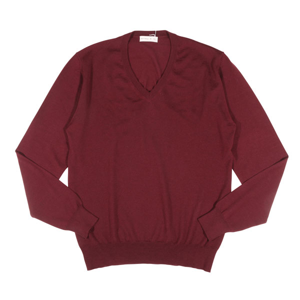【S】 ETRO エトロ Vネックセーター U18 1M955 9755 Mサイズ相当 秋冬 レッド 赤 カシミヤ ニット イタリア製 並行輸入品 ラッピング無料 送料無料 W31997