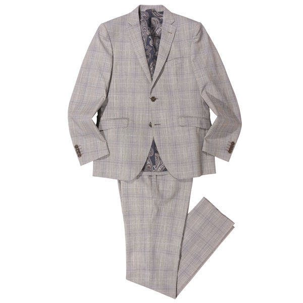 【48】 ETRO エトロ スーツ 1A907/0056 グレー 灰色 チェック ウール イタリア製 並行輸入品 ラッピング無料 送料無料 A32199