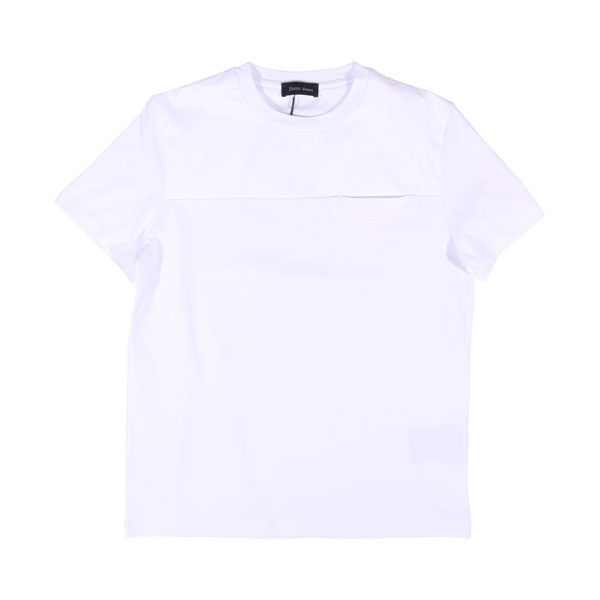 【46】 HERNO ヘルノ Uネック半袖Tシャツ JG003UL Mサイズ相当 春夏 ホワイト 白 ポリエステル トップス 並行輸入品 ラッピング無料 送料無料 S32556