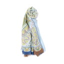 ETRO エトロ ストール R23 10007 9383 スカイブルー ペイズリー ウール シルク混 イタリア製 並行輸入品 ラッピング無料 送料無料 A33800