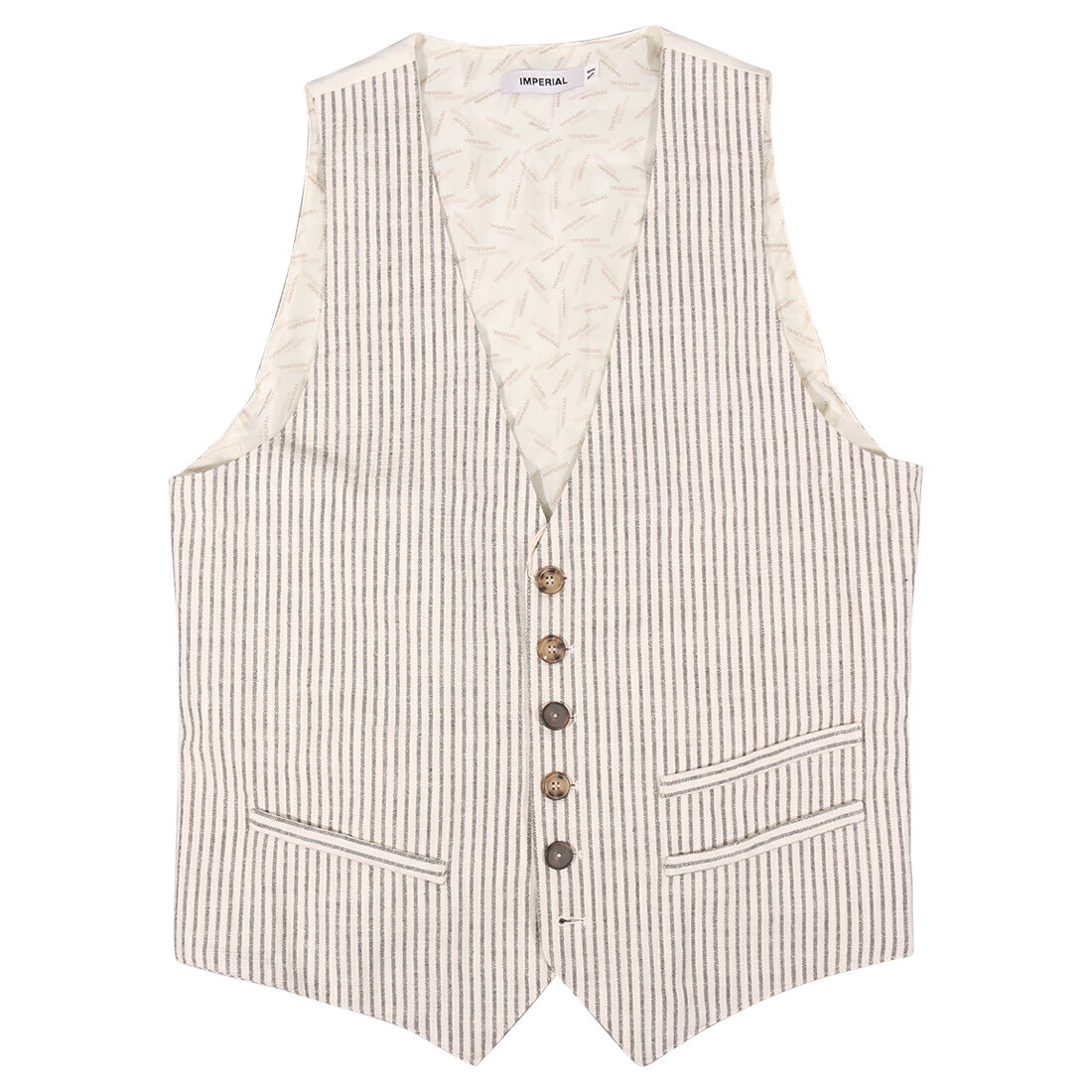 Rakuten - 【M】 IMPERIAL インペリアル ジレ L868FCF ベージュ ストライプ コットン 並行輸入品 ラッピング無料 送料無料 34811-m