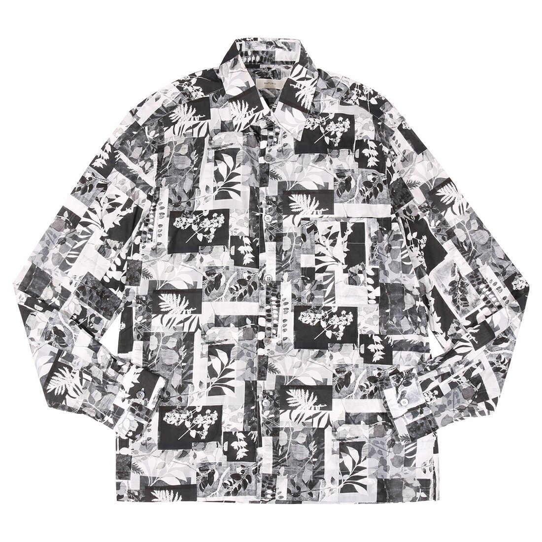 Rakuten - 【39】 BATURO バトゥロ 長袖シャツ グレー 灰色 総柄 コットン 並行輸入品 ラッピング無料 送料無料 34826-39