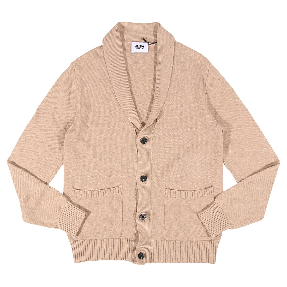 Rakuten - 【50】 ALPHA STUDIO アルファ・ステューディオ カーディガン AU-1231E ベージュ 麻・リネン リネン混 並行輸入品 ラッピング無料 送料無料 34857-50