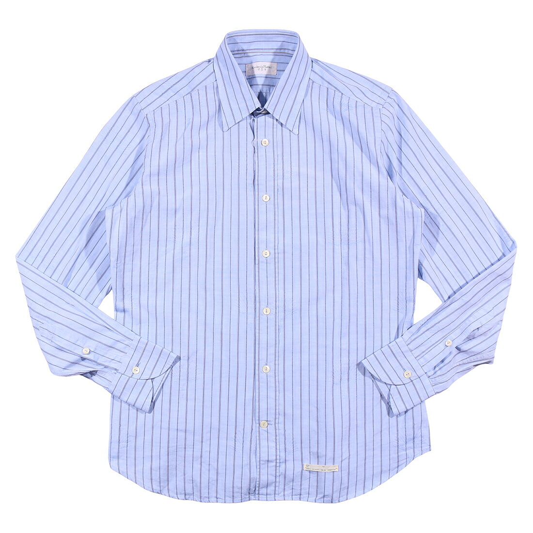 Rakuten - 【39】 TINTORIA MATTEI ティントリア マッティ 長袖シャツ 1T73NR5RB1 ブルー 青 ストライプ コットン 刺繍 並行輸入品 ラッピング無料 送料無料 34940-39