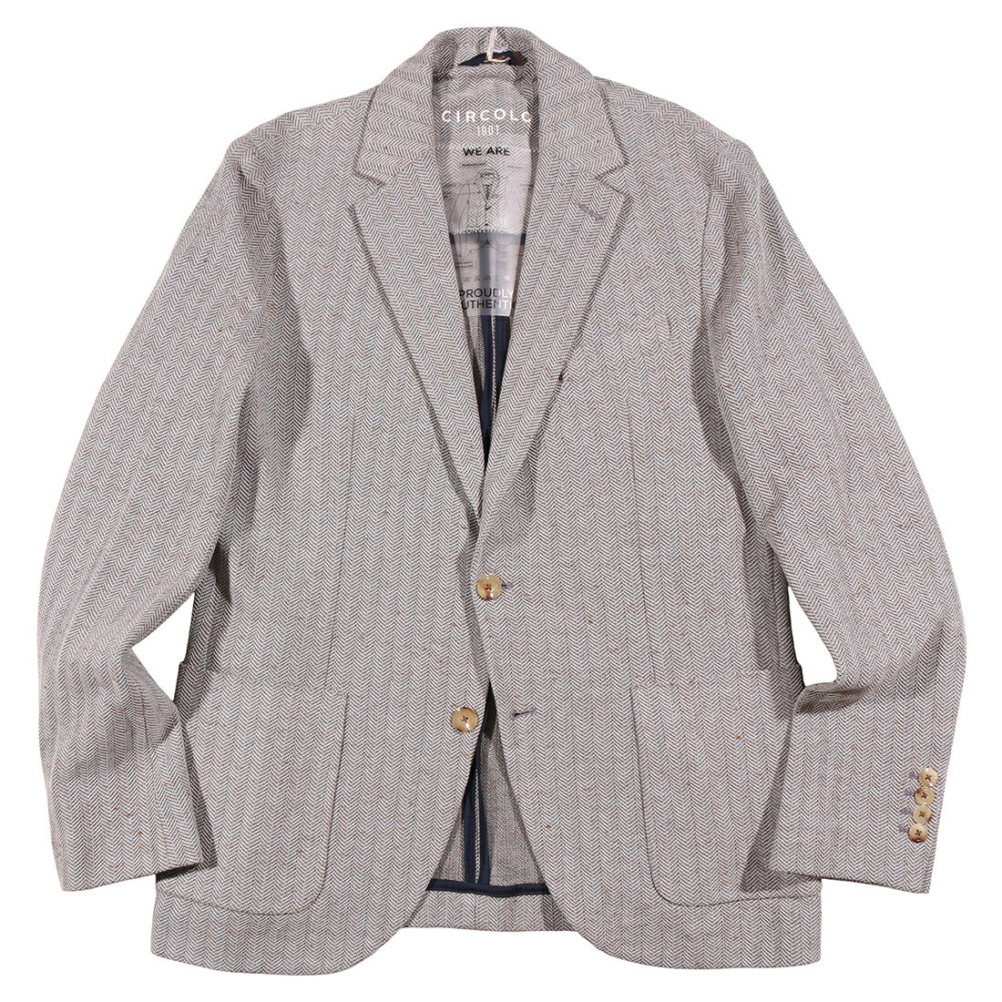 Rakuten - 【50】 CIRCOLO チルコロ ジャケット CN3538MP グレー 灰色 ヘリンボーン コットン リネン混 並行輸入品 ラッピング無料 送料無料 34972-50