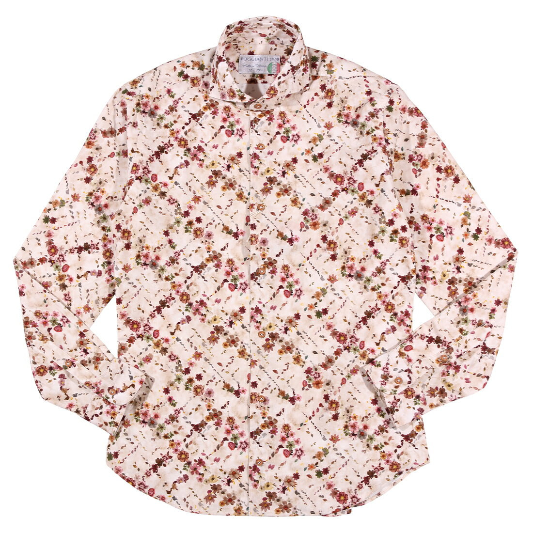 Rakuten - POGGIANTI 1958 ポジャンティ 1958 長袖シャツ FIRENZE31F553126SL 花柄 コットン コーデュロイ 並行輸入品 ラッピング無料 送料無料 34989
