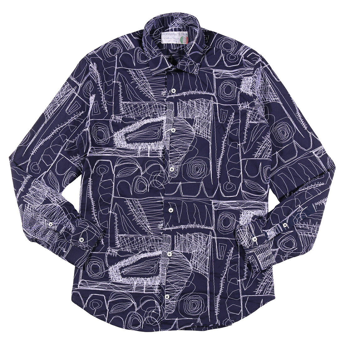 Rakuten - POGGIANTI 1958 ポジャンティ 1958 長袖シャツ FIRENZE73588126SL 刺繍 コットン 並行輸入品 ラッピング無料 送料無料 34994