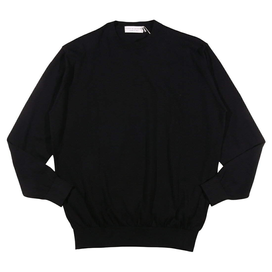 Rakuten - 【52】 FILIPPO DE LAURENTIIS フィリッポ デ ラウレンティス 丸首セーター GCML 000001 ブラック 黒 コットン 並行輸入品 ラッピング無料 送料無料 35025-52