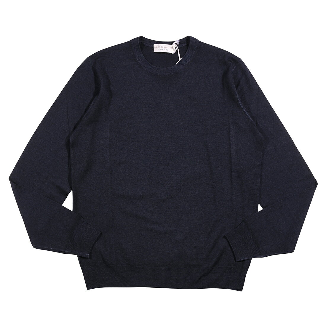 Rakuten - 【46】 FILIPPO DE LAURENTIIS フィリッポ デ ラウレンティス 丸首セーター GCML 000001 ネイビー 紺 メリノウール 並行輸入品 ラッピング無料 送料無料 35045-46