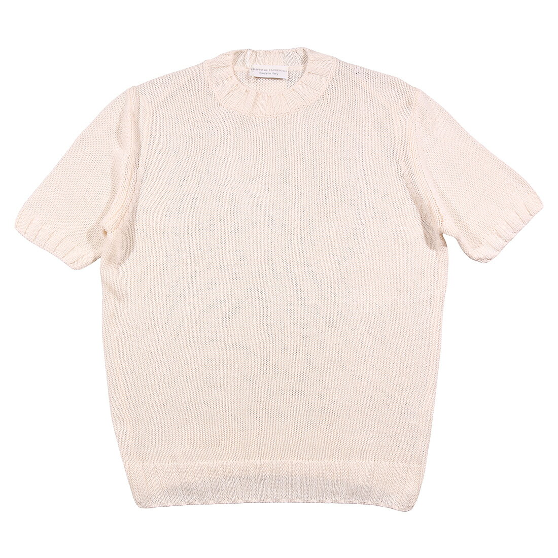 Rakuten - 【50】 FILIPPO DE LAURENTIIS フィリッポ デ ラウレンティス 半袖ニット GCML 000001 ホワイト 白 コットン 並行輸入品 ラッピング無料 送料無料 35047-50