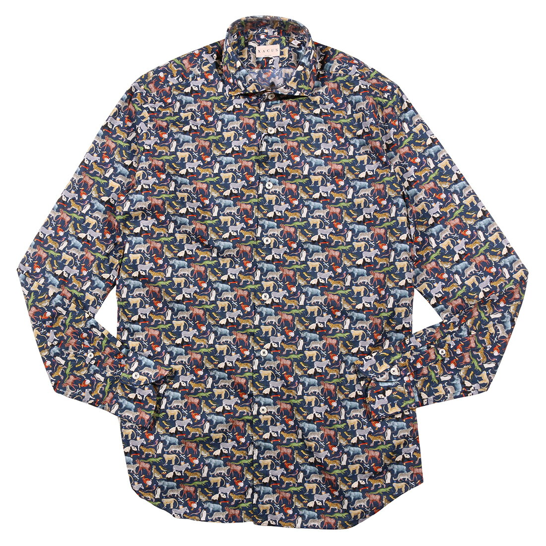 Rakuten - 【39】 XACUS ザカス 長袖シャツ 722ML マルチカラー 総柄 コットン 並行輸入品 ラッピング無料 送料無料 35137-39