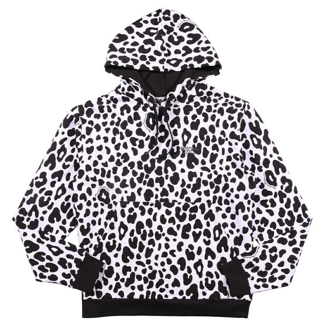 Rakuten - 【S】 MOSCHINO モスキーノ パーカ A1714 222 ホワイト 白 総柄 コットン フード付き 並行輸入品 ラッピング無料 送料無料 35144-s