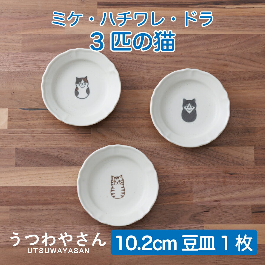乐天商城 - 猫 豆皿 3匹の猫 10.2センチ 3種 1枚 日本製 ボウル ミケ ハチワレ ドラ ネコ 猫雑貨 食器 猫好きにぴったり おしゃれで可愛い食器