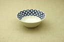 蒼宝(そうほう) 小鉢 青と白の反らし型4.5鉢 ボウル 七宝 和食器 日本製 カネ定 蒼の器