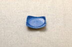 藍染 青海波 正角豆皿 3寸皿 角皿 つかいやすい豆皿 薬味皿 プレート 小皿 和食器