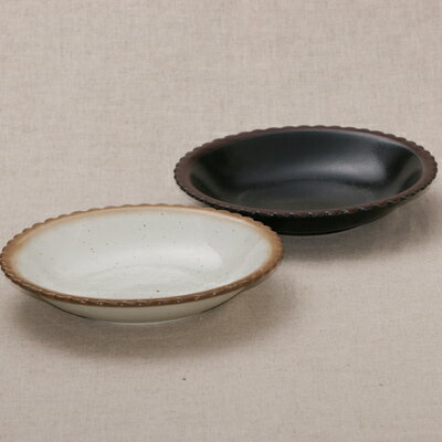 【30%OFF】ビスケット型 21cm深皿 バニラ／ビター 6.3深皿 カレー皿 パスタ皿 和食器 日本製 カネ定