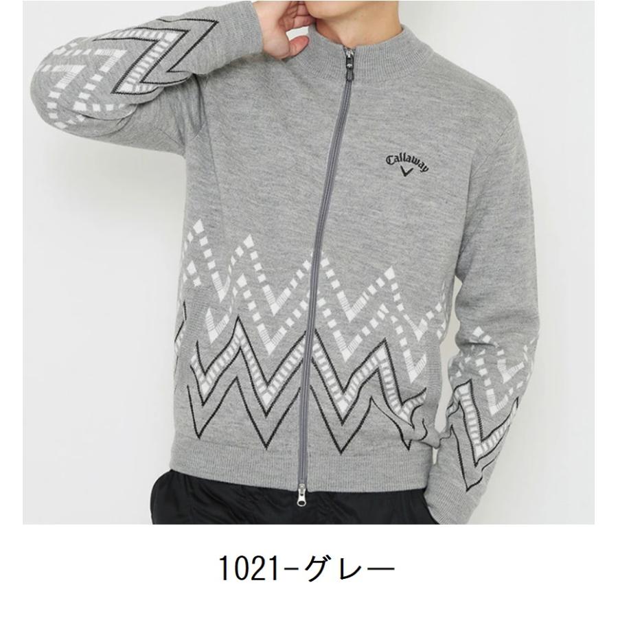 【送料無料】キャロウェイ メンズ ゴルフメンズ ジオメトリック ダブルジャカードセーター グレー　LLサイズC21218111ゴルフウェア Callaway【2383】