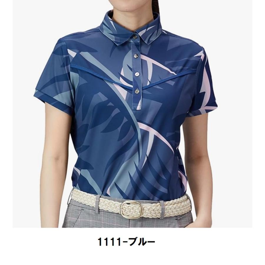 キャロウェイ 【 Callaway 】ゴルフレディース　ビックボタニカルプリント カノコ 半袖シャツ C2213421..