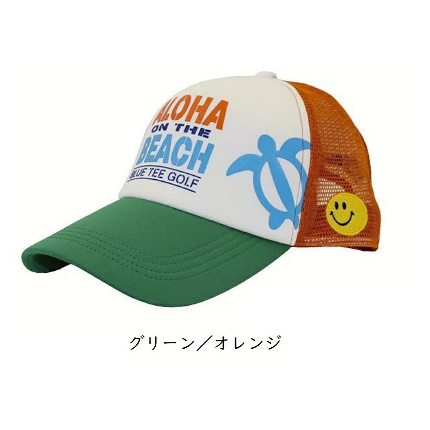 【送料無料】ブルーティーゴルフ 【BLUE TEE GOLF】ゴルフ メッシュキャップ BTG-CP006グリーン／オレンジ　フリーサイズ(57-59cm) ゴルフウェア BLUE TEE GOLF【2564】