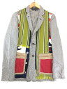 コムデギャルソンオムプリュス COMME des GARCONS HOMME PLUS テーラード ジャケット パッチワーク 切替 ハーフ XS グレー 春 秋 メンズ 【中古】【ベクトル 古着】 170626 ブランド古着ベクトルプレミアム店