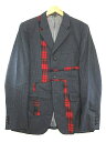 コムデギャルソンオムプリュス COMME des GARCONS HOMME PLUS 08AW テーラード ジャケット タイムフォーマジック Time for Magic パッチワーク カッティング チェック S グレー 秋 冬 メンズ 【中古】【ベクトル 古着】 171007 ブランド古着ベクトルプレミアム店