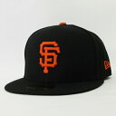 【中古】ニューエラ NEW ERA 良品 59FIFTY MLB SF サンフランシスコ・ジャイアンツ キャップ ブラック オレンジ 7 1/8 56.8cm 帽子 メンズ 【ベクトル 古着】 231104