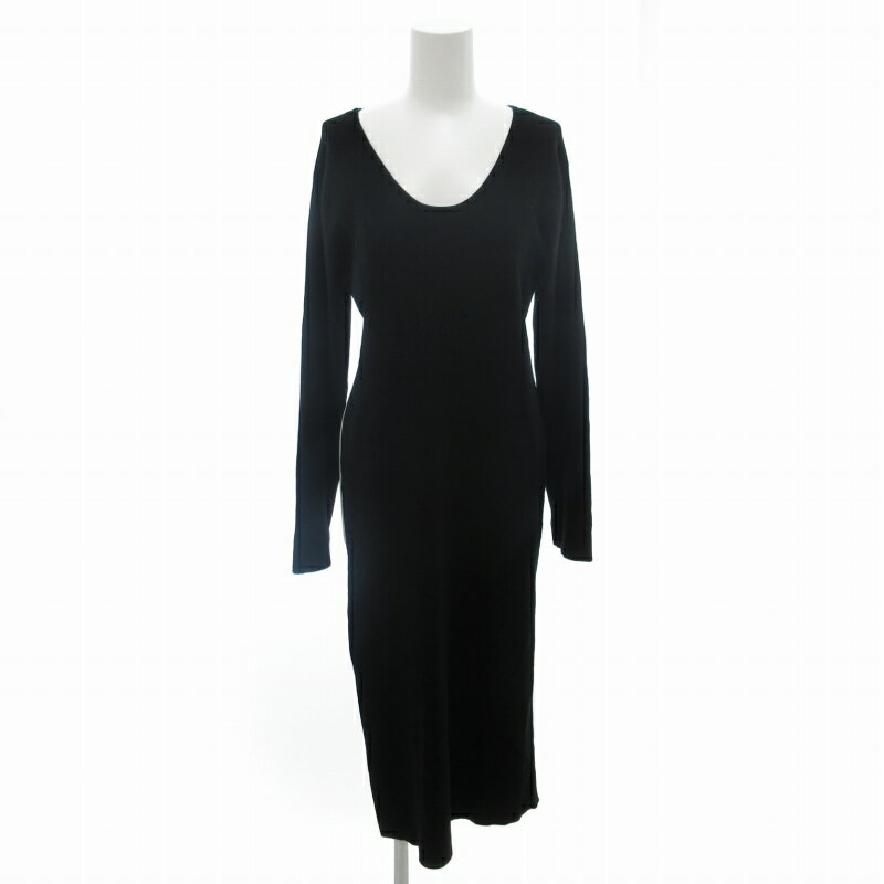 【中古】セルフォード CELFORD ワンピース ニット ロング スリット 長袖 38 M 黒 ブラック /HD 0802 レディース 【ベクトル 古着】 240802