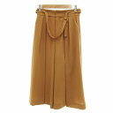 【中古】アンタイトル UNTITLED 美品 ワイドパンツ スラックス キュロット ギャザー ジップアップ 1 S 茶 ブラウン /JS レディース 【ベクトル...