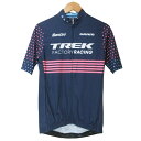 【中古】SMS SANTINI サンティーニ 美品 サイクリング ウエア ジャージ フルジップ 半袖 ハイネック ロゴ ボーダー M 紺 ネイビー X メンズ ...