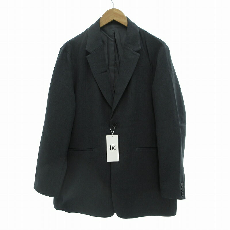 【中古】未使用品 タケオキクチ TAKEO KIKUCHI タグ付き 2点セット オーバーラフセミダブルセットアップ シングルジャケット パンツ M チャコールグレー /UO メンズ 【ベクトル 古着】 250426