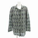 【中古】ミッソーニ MISSONI SPORT アンサンブルニット カーディガン 総柄 半袖 46 グレー /FF レディース 【ベクトル 古着】 250509