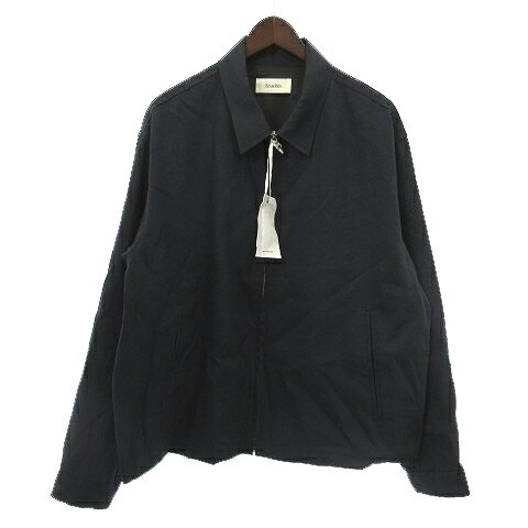 【中古】未使用品 アーニーパロ Ernie Palo タグ付き 25SS Wool Linen Zip Blouson ジップアップ ジャケット ネイビー 紺 48 EP09BL01 メンズ 【ベクトル 古着】 250423