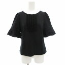 【中古】トゥービーシック TO BE CHIC シルケットポンチ プルオーバーカットソー 半袖 チュールフリル 40 黒 ブラック /GV レディース 【ベクトル 古着】 250711
